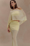 Lyra Sheer Knit Cape Lemon