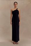 Philippa Knotted Crepe Maxi Dress Black