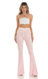 Pant in Swirl Pink Print