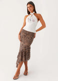 Wild Tide Midi Skirt Cheetah