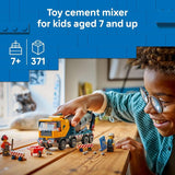 LEGO City Cement Mixer Truck Building Toy for Boys Girls Ages 7 Pretend Play Construction Toy W Rotating Drum 3 Worker Minifigures Gift Idea for Birthdays 60478