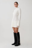 Adena Pointelle Knit Mini Dress Ivory