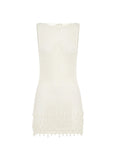 Miracle Beaded Crochet Mini Dress Ivory