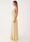 Makena Halter Maxi Dress Yellow