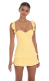 Ruffle Bodycon Dress in Yellow