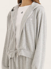 Grey Towelling Zip Hoodie