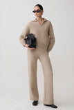 Evan Knit Wide Leg Pants Beige Marle