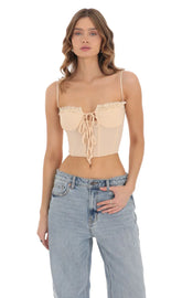 Corset Bralette Top in Nude