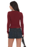 Double Twist Top in Burgundy