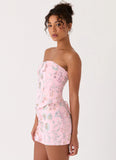 Solaire Strapless Corset Top Pink