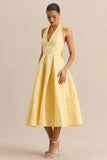 Nyomi Lemon Satin Halter Neck Midi Dress