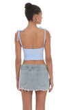 Shoulder Ties Twist Top in Blue