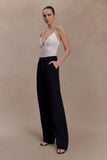 Maude Crepe Straight Leg Pants Black