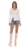 Knit Asymmetrical Cardigan in Ivory
