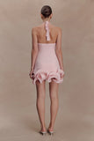 Willowmena Halter Neckline Mini Dress With Tubed Hem Baby Pink