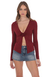 Rosette Fly Away Top in Maroon