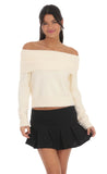 Pleated Skort in Black