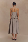 Mae A Line Midi Skirt Pebble Brown