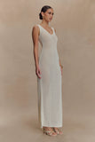 Ari Tape Yarn Knit Maxi Dress White