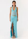 Last Sequence Maxi Dress Aqua Blue