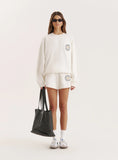Off White Embroidered Emblem Short