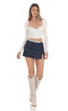 Floral Jacquard Skort in Navy