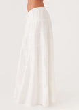 Mariella Linen Maxi Skirt White