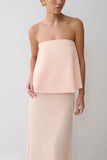 Sophia Satin Strapless Maxi Dress Peach