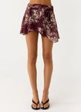 Fiore Asymmetrical Mini Skirt Espresso Meadow