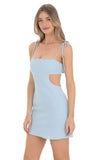 Square Neck Cutout Dress in Blue