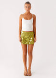 Cancun Sequin Mini Skirt Lime