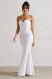 Idyllic Cream Strapless Corset Style Fishtail Maxi Dress