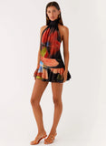 Willow Chiffon Mini Dress Moody Floral