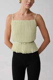 Lilou Pleated Sleeveless Top Sage