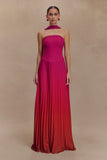 Caira Chiffon Scarf Maxi Dress Ombre Dark Pink