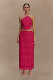 Kensley Broderie Midi Skirt Dragonfruit
