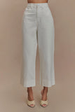 Kaitlyn Cropped Wide Leg Jeans White