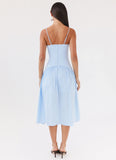 Yvette Corset Midi Dress Blue