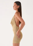 Aradie Shimmer Mini Dress Shimmer Gold