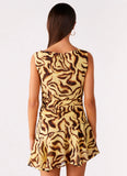Maris Asymmetrical Mini Dress Laguna Print