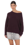 Oversize Open Knit Jumper in Purple