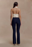Clio Paneled Flare Jeans Indigo Blue