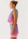 One More Time Sequin Knit Top Disco Ombre