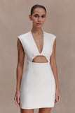 Victoria Cut Out Suiting Mini Dress Ivory