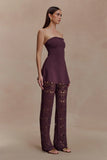 Anette Bandage Knit Strapless Top Chocolate