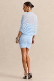 Magoria Powder Blue Mesh Round Neck Cape