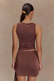 Alicent Slinky Beaded Top Chocolate
