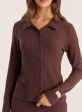 Chocolate Buttoned Pointelle Top