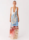 Stars Align Cowl Maxi Dress White Sea Bloom
