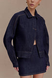 Olandria Oversized Jacket Top Washed Indigo Blue